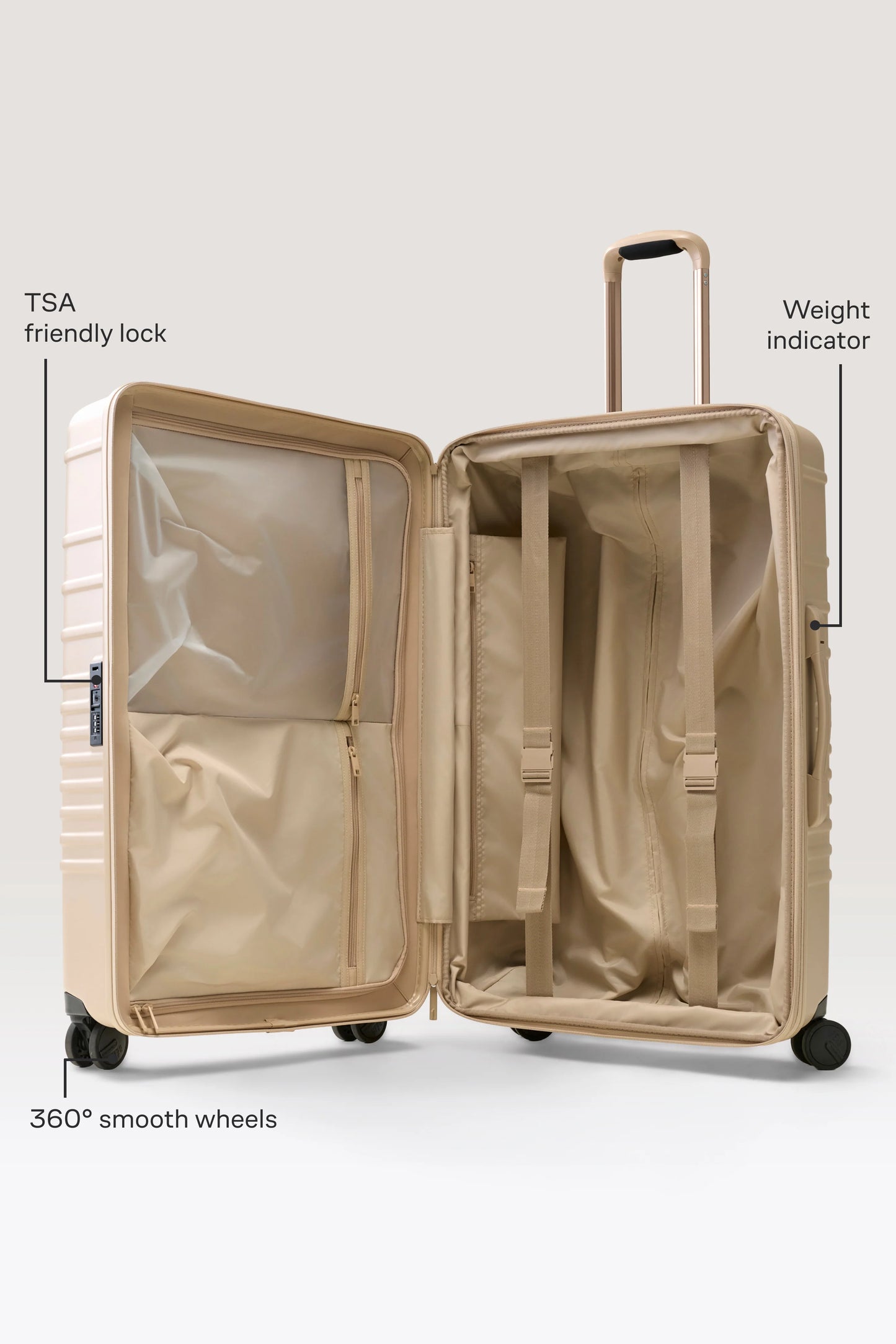 The Large Check-In Roller in Beige