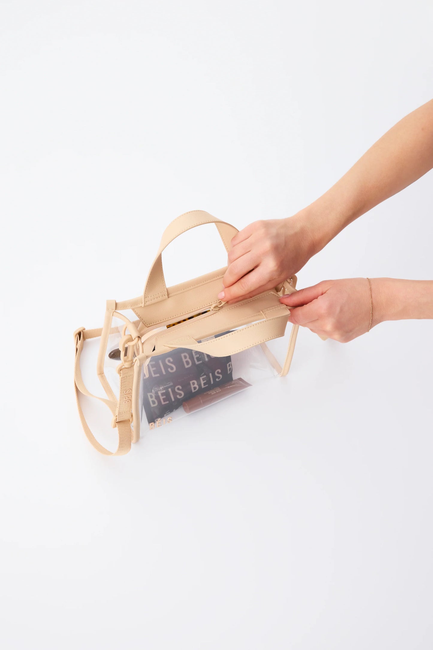 The Stadium Crossbody in Beige